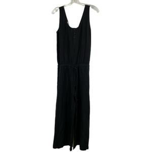 Cloth & Stone black sleeveless cropped jumpsuit 100% Linen size Small